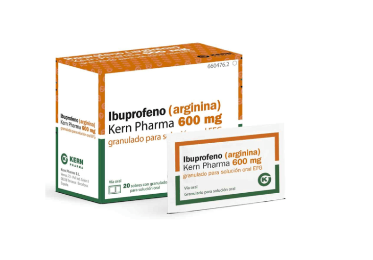 Ibuprofeno (arginina) Kern Pharma 600 mg granulado para solución oral
